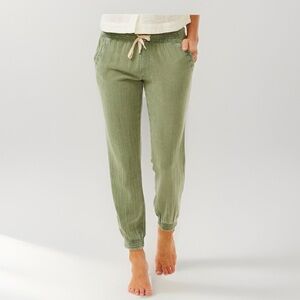 Rip Curl Pants Womens XS Small Surf Olive Green Drawstring Cotton Viscose Jogger